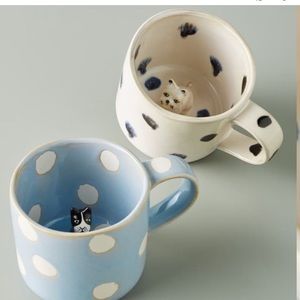 Anthropologie peeping pet mug dog